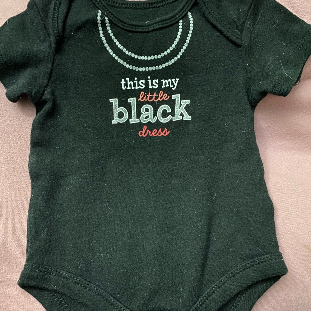 4/$10 “this is my little black dress” onesie